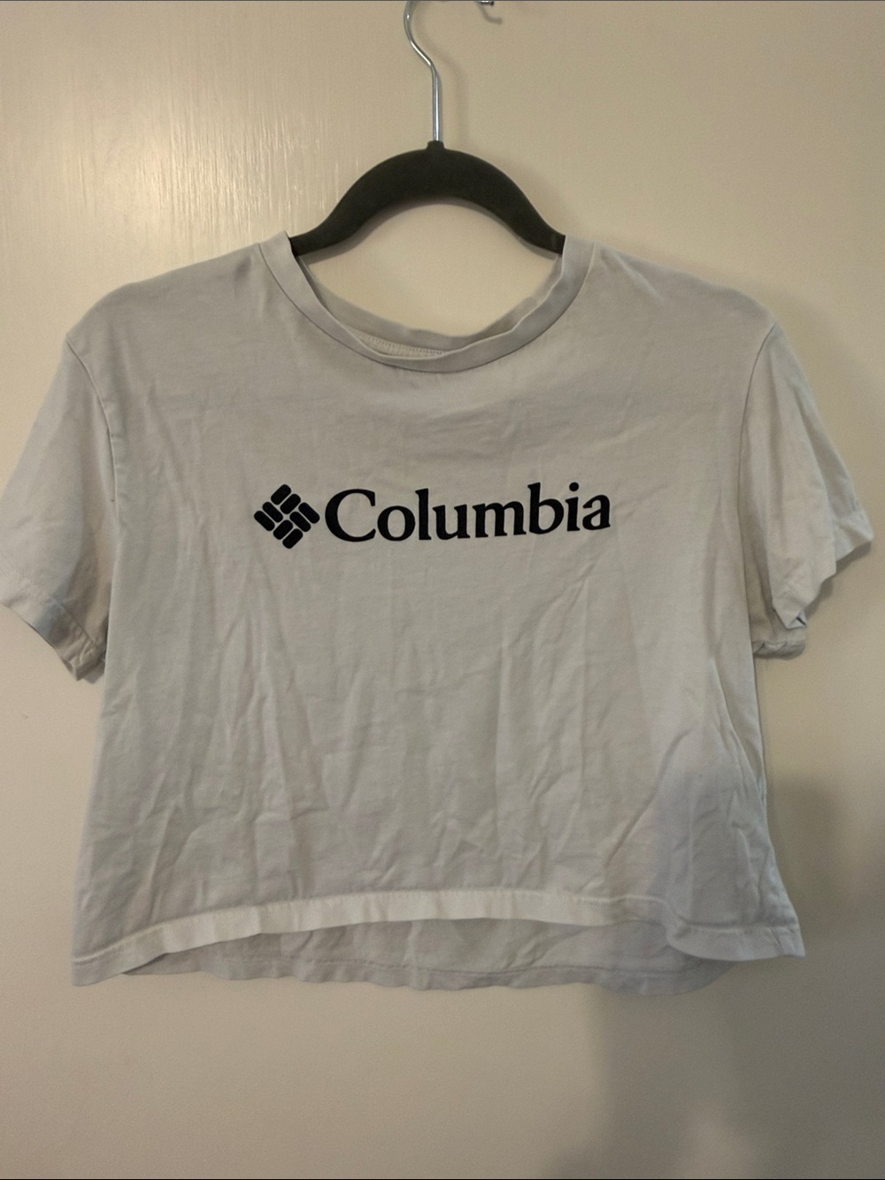 Columbia White Crop Tee with Black Logo